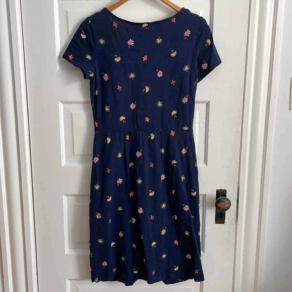 Boden Navy Cotton Fitted T-shirt Dress, Size 6R - Picture 2 of 5